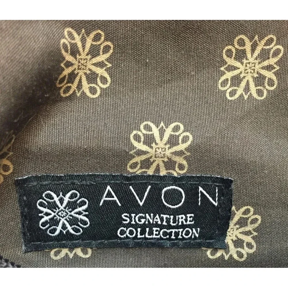 Avon Signature Collection Brown/Beige Large Shoulder Bag Purse Zip Boho Preppy
